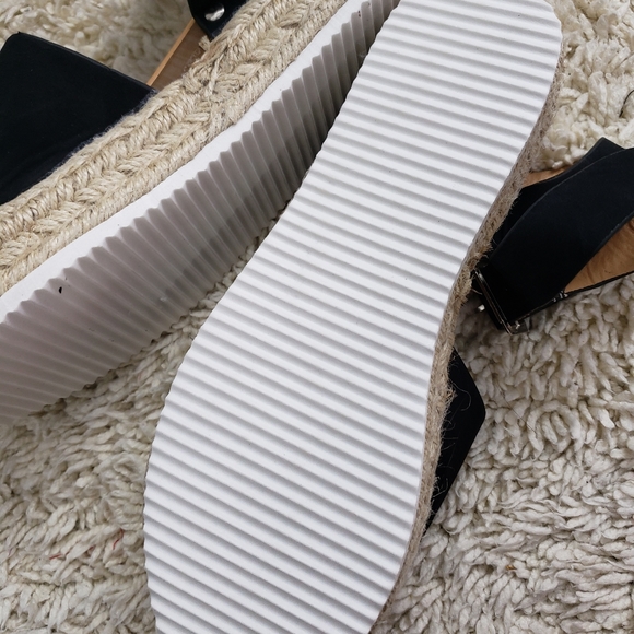 Black esphadrilles sandals wedge - Picture 2 of 4